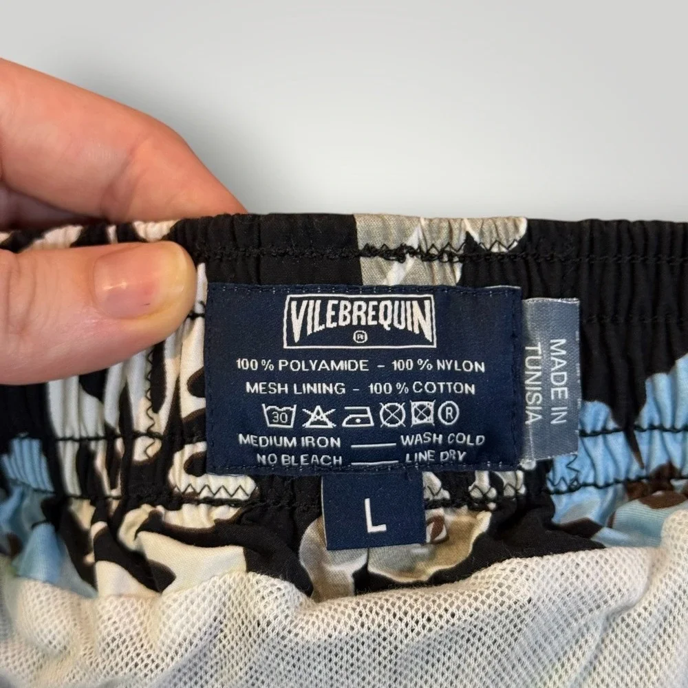 Vilebrequin Boys Swim Trunks Black Gecko Floral Print Size L Kids‎ Shorts